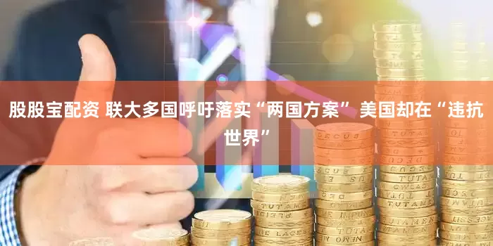 股股宝配资 联大多国呼吁落实“两国方案” 美国却在“违抗世界”